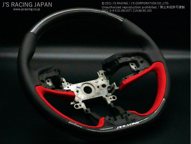 J'S RACING Sports Steering FK8 Carbon / Leather