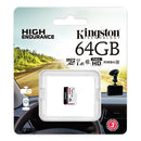 Kingston High Endurance 64GB microSDXC CL10 UHS-I Card ,up to 95MB/s read, and 30MB/s write, Designed for Dash cameras, security cameras, and Body Cameras